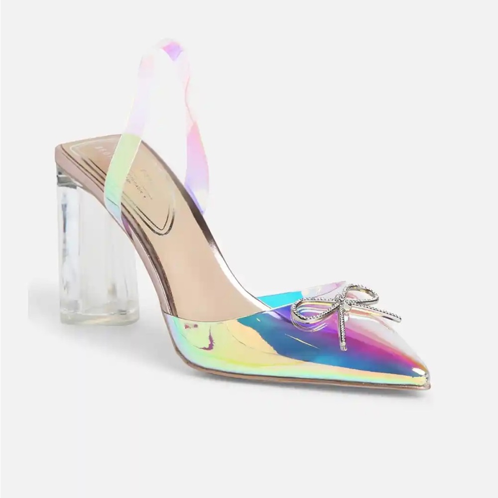 Call It Spring Joyride clear heel bow 6.5 NEW